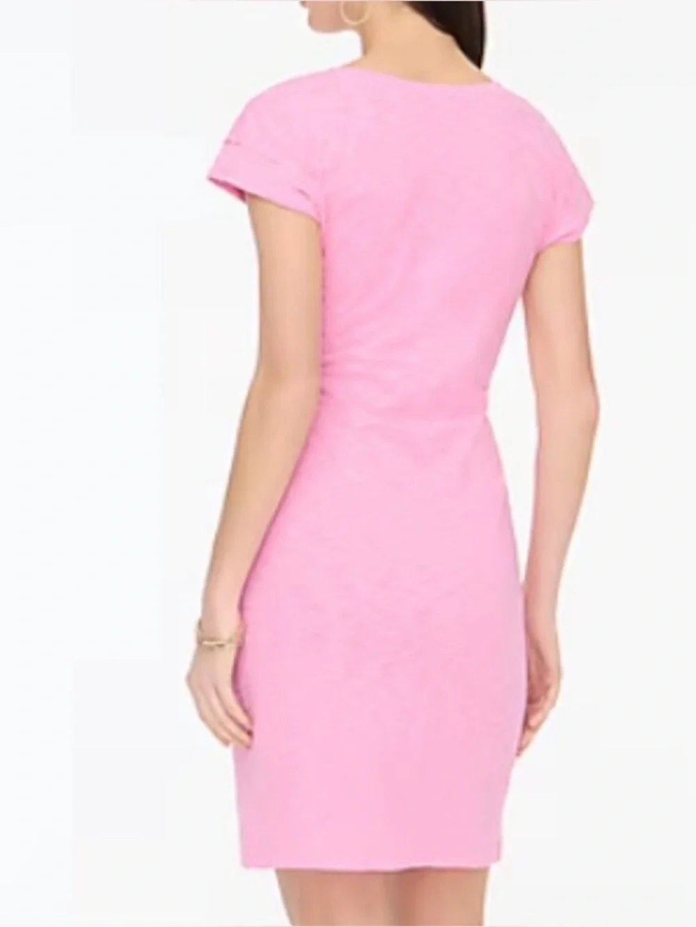 J.Crew Pink T-Shirt with Bow Tie Dress size M